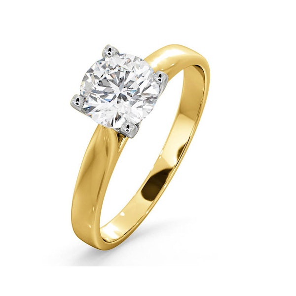 Certified 1.00CT Grace 18K Gold Engagement Ring E/VS1 - Image 1