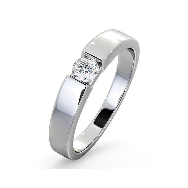 Certified Jessica 18K White Gold Diamond Engagement Ring 0.25CT-F-G/VS - Image 1