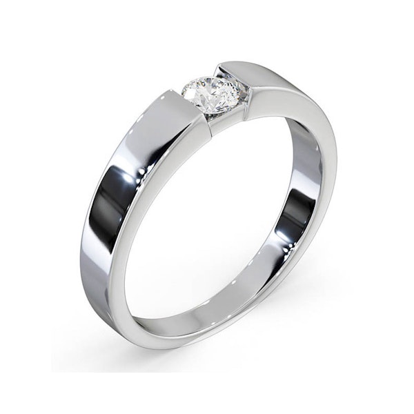 Certified Jessica 18K White Gold Diamond Engagement Ring 0.25CT-F-G/VS - Image 2
