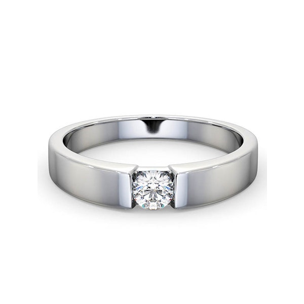 Certified Jessica 18K White Gold Diamond Engagement Ring 0.25CT-F-G/VS - Image 3