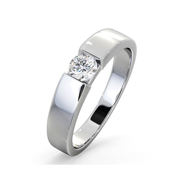 Certified Jessica 18K White Gold Diamond Engagement Ring 0.33CT-G-H/SI - Image 1