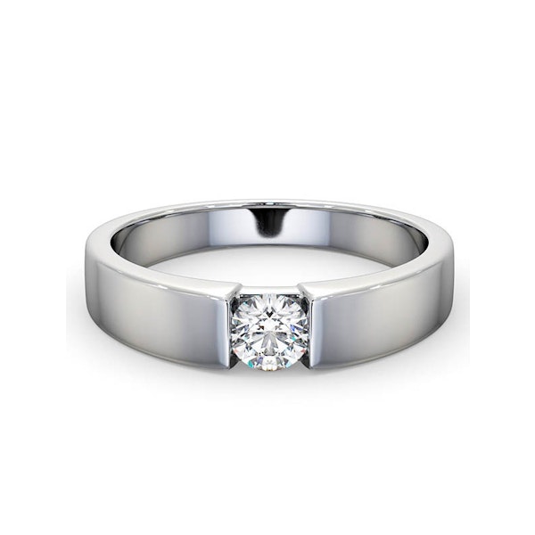 Certified Jessica 18K White Gold Diamond Engagement Ring 0.33CT-G-H/SI - Image 3
