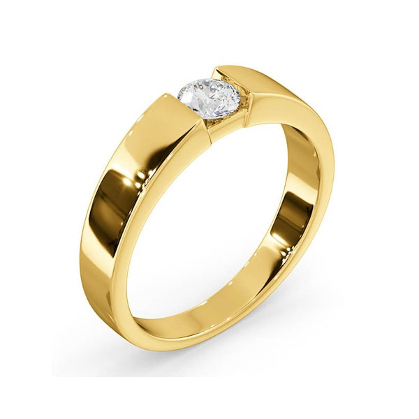Certified Jessica 18K Gold Diamond Engagement Ring 0.33CT-F-G/VS - Image 2