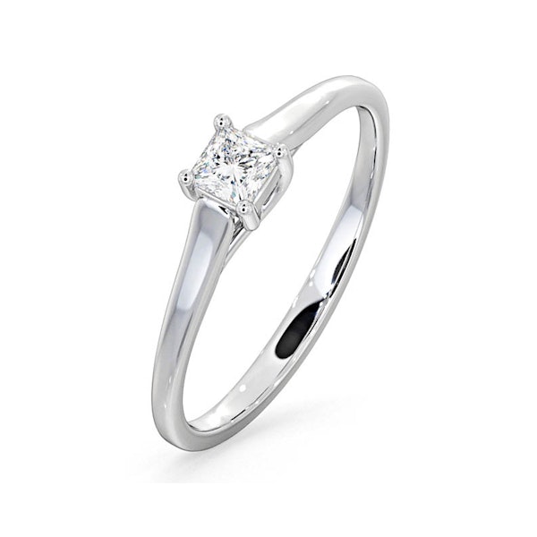 Certified Lucy 18K White Gold Diamond Engagement Ring 0.25CT-G-H/SI - Image 1