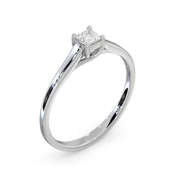 Certified Lucy 18K White Gold Diamond Engagement Ring 0.25CT-G-H/SI - Image 2