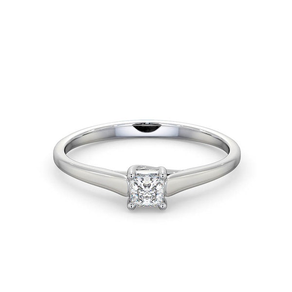Certified Lucy 18K White Gold Diamond Engagement Ring 0.25CT-G-H/SI - Image 3
