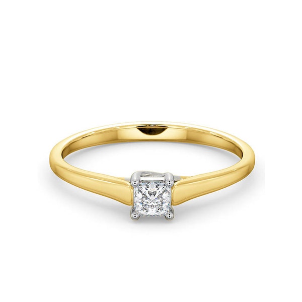 Certified Lucy 18K Gold Diamond Engagement Ring 0.25CT-F-G/VS - Image 3