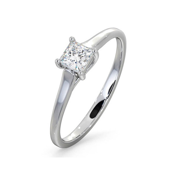 Certified Lucy 18K White Gold Diamond Engagement Ring 0.33CT-G-H/SI - Image 1