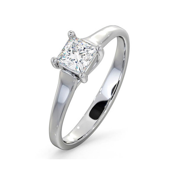 Certified Lucy 18K White Gold Diamond Engagement Ring 0.50CT-G-H/SI - Image 1