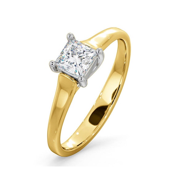 Certified Lucy 18K Gold Diamond Engagement Ring 0.50CT-F-G/VS - Image 1