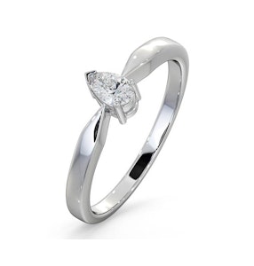 Certified Pear Shaped Platinum Diamond Engagement Ring 0.25CT-G/Vs