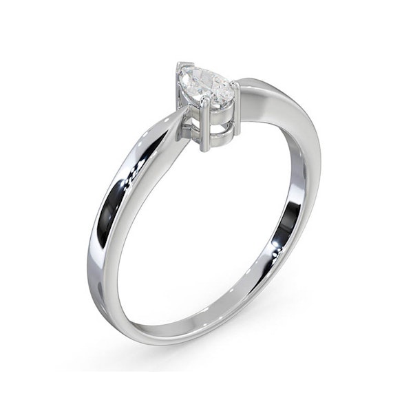 Certified Pear Shaped Platinum Diamond Engagement Ring 0.25CT-H/Si - Image 2