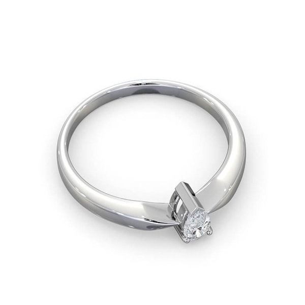 Certified Pear Shaped Platinum Diamond Engagement Ring 0.25CT-H/Si - Image 4