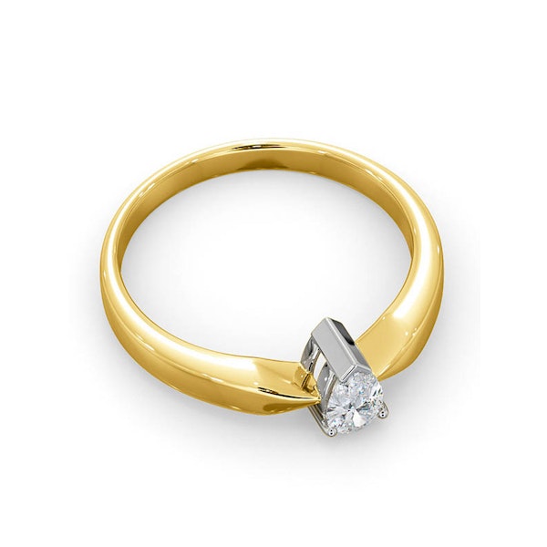 Certified Pear Shaped 18K Gold Diamond Engagement Ring 0.33CT-H/Si - Image 4