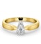 Certified Pear Shaped 18K Gold Diamond Engagement Ring 0.50CT-G/Vs - image 3