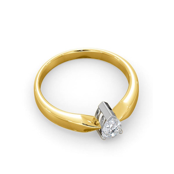 Certified Pear Shaped 18K Gold Diamond Engagement Ring 0.50CT-H/Si - Image 4