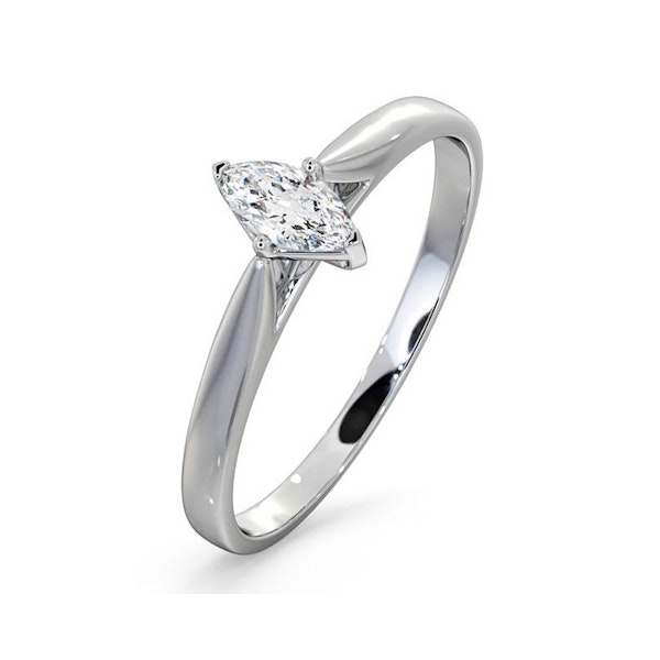 Engagement Ring Certified Marquise 18K White Gold Diamond 0.25CT G/VS - Image 1