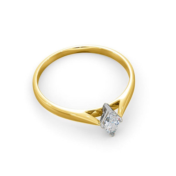 Certified Marquise 18K Gold Diamond Engagement Ring 0.25CT-F-G/VS - Image 4