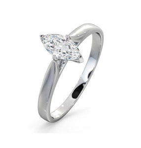 Engagement Ring Certified Diamond 0.50CT H/SI Marquise 18K White Gold