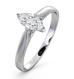 Engagement Ring Certified Marquise Diamond 0.50CT G/VS 18K White Gold