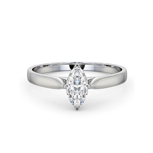 Engagement Ring Certified Marquise Diamond 0.50CT G/VS 18K White Gold - Image 3