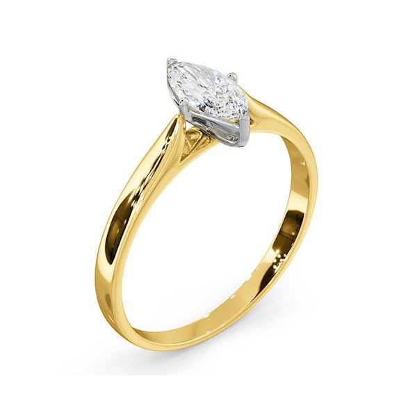 Certified Marquise 18K Gold Diamond Engagement Ring 0.50CT-F-G/VS - Image 2