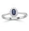 Sapphire 5 x 3mm And Diamond 9K White Gold Ring  A4432 - image 2