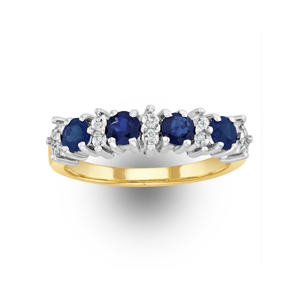 Sapphire 0.85ct And Diamond 9K Gold Ring - Image 3