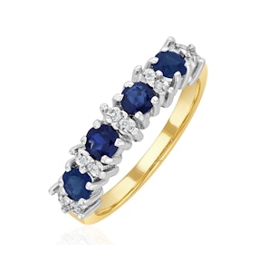 Sapphire 0.85ct And Diamond 9K Gold Ring