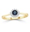 Sapphire 3 x 3mm And Diamond 9K Gold Ring - image 2