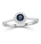 Sapphire 3.5 x 3.5mm And Diamond 9K White Gold Ring - image 2