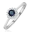 Sapphire 3.5 x 3.5mm And Diamond 9K White Gold Ring - image 1