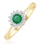 Emerald 3.5mm And Diamond 9K Gold Ring - image 1