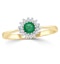 Emerald 3.5mm And Diamond 9K Gold Ring - image 2
