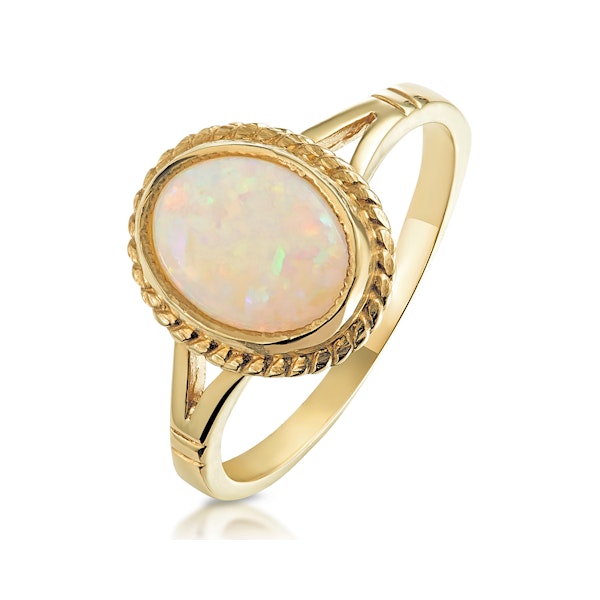 Opal 1.02CT 9K Yellow Gold Ring - Image 1