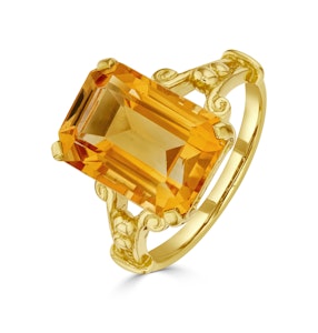 Citrine 14 x 10mm And 9K Gold Ring SIZES AVAILABLE N P R