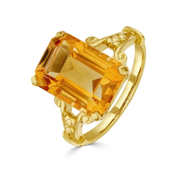 Citrine 14 x 10mm And 9K Gold Ring SIZES AVAILABLE N P R - Image 1