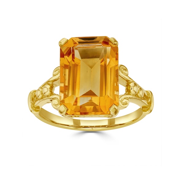 Citrine 14 x 10mm And 9K Gold Ring SIZES AVAILABLE N P R - Image 4
