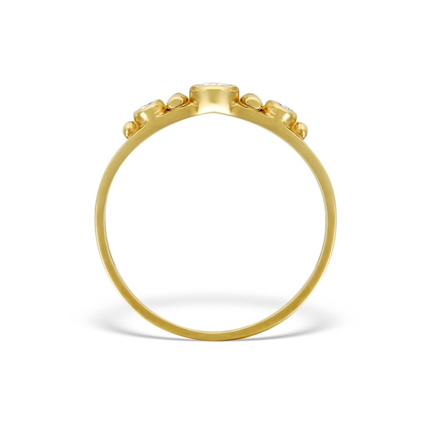 9K Gold Diamond Three Stone Ring SIZES M O - Image 2
