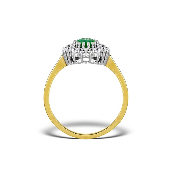 Emerald 7 x 5mm And Diamond 9K Gold Ring SIZE O - Image 2