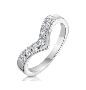 Diamond 0.11ct 9K White Gold Wishbone Ring