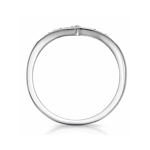 Diamond 0.11ct 9K White Gold Wishbone Ring - Image 3