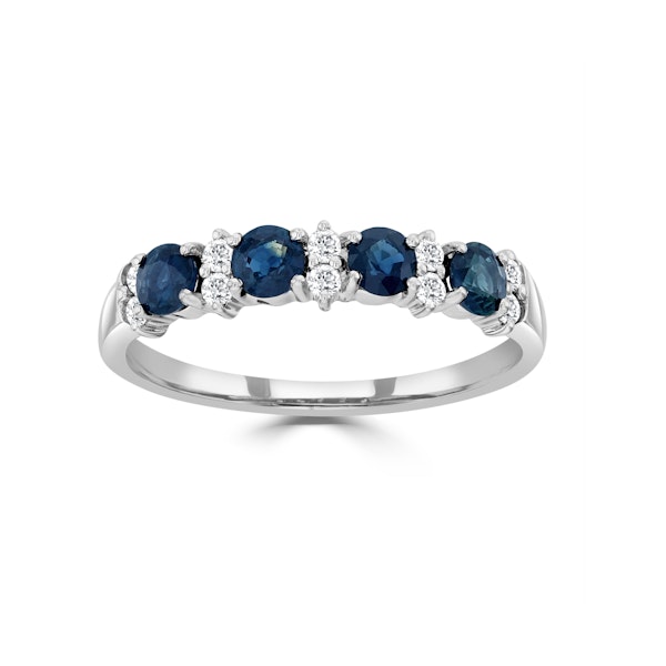 Sapphire 0.70ct And Diamond 9K White Gold Ring - Image 4