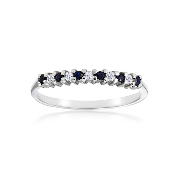 Sapphire 0.10ct And Diamond 9K White Gold Ring - Image 3