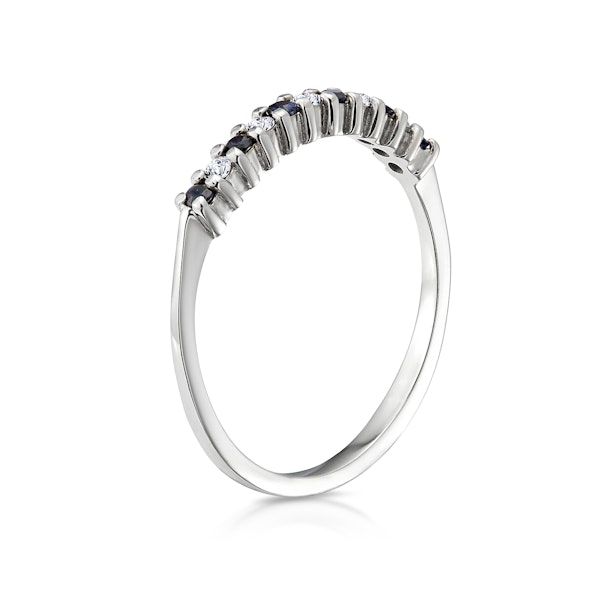 Sapphire 0.10ct And Diamond 9K White Gold Ring - Image 4