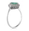 Emerald 8 x 6mm And Diamond 9K White Gold Ring - image 3