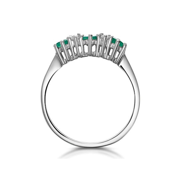 Emerald 0.45ct And Diamond 9K White Gold Ring - Image 2