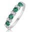Emerald 0.60ct And Diamond 9K White Gold Ring - image 1