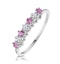 Pink Sapphire and 0.09ct Diamond Ring 9K White Gold - SIZE F - image 1