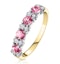 Pink Sapphire and 0.15ct Diamond Ring 9K Yellow Gold - image 1